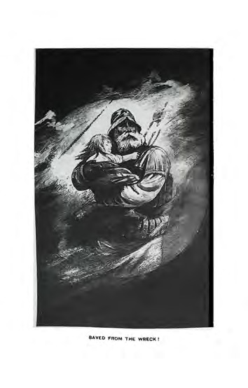 Saved from the Wreck - Victorian illustration showing a lifeboat rescuer holding a rescued sailor