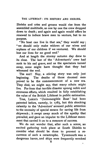 Text page from Chapter 1 describing the Adventure wreck